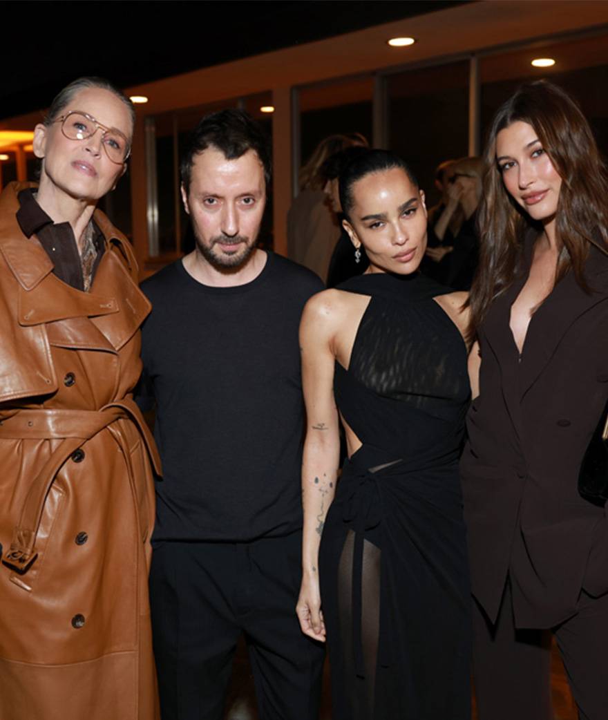 Saint Laurent, diner Oscars 2024, Sharon Stone, Hailey Bieber, Zoe Kravitz