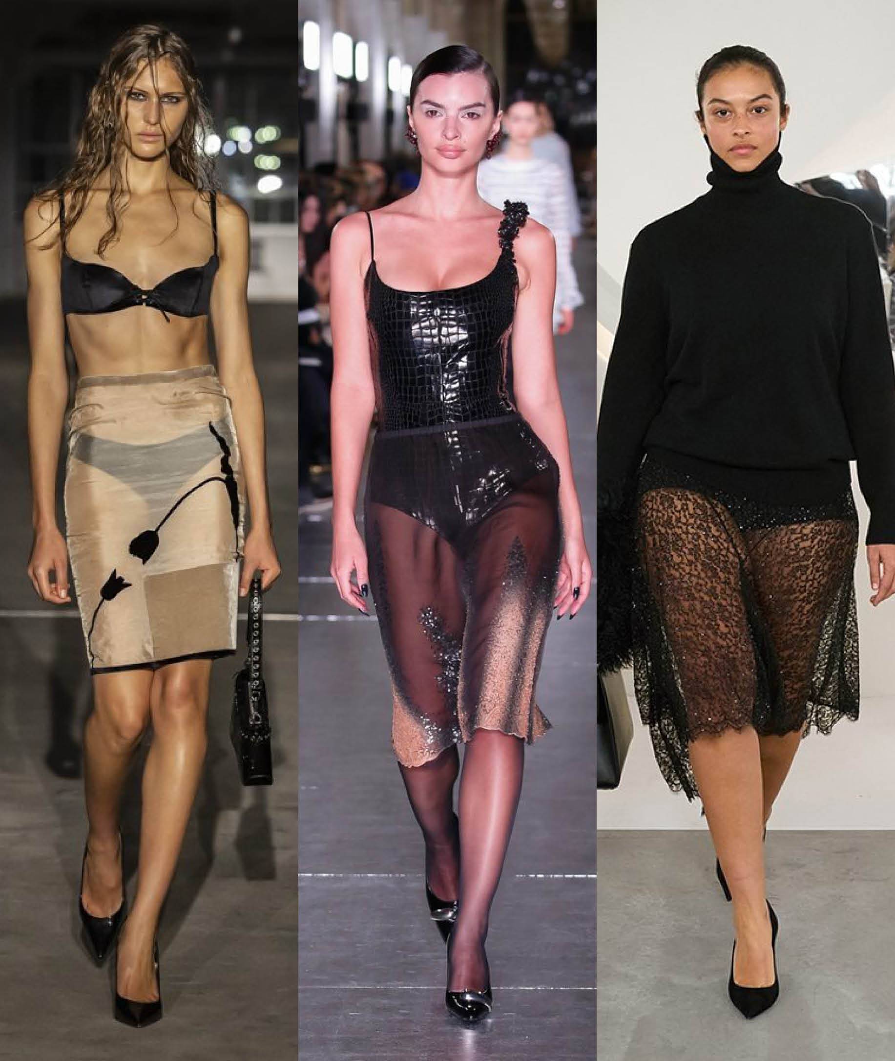 jupe transparente, tendance, hiver 2024-2025